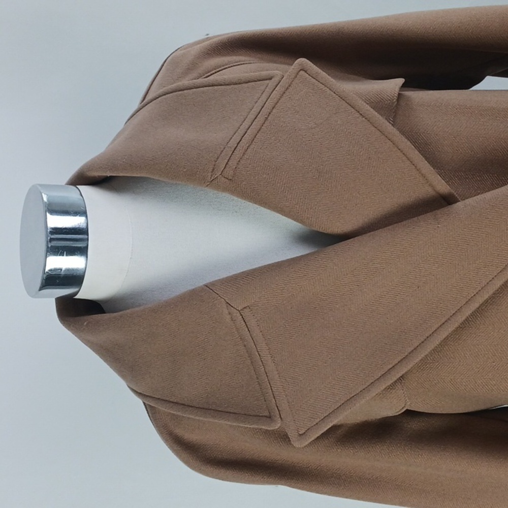 Burberry Tan Wool Trench W Belt Double-Breasted Coat. - Picture 2 of 13